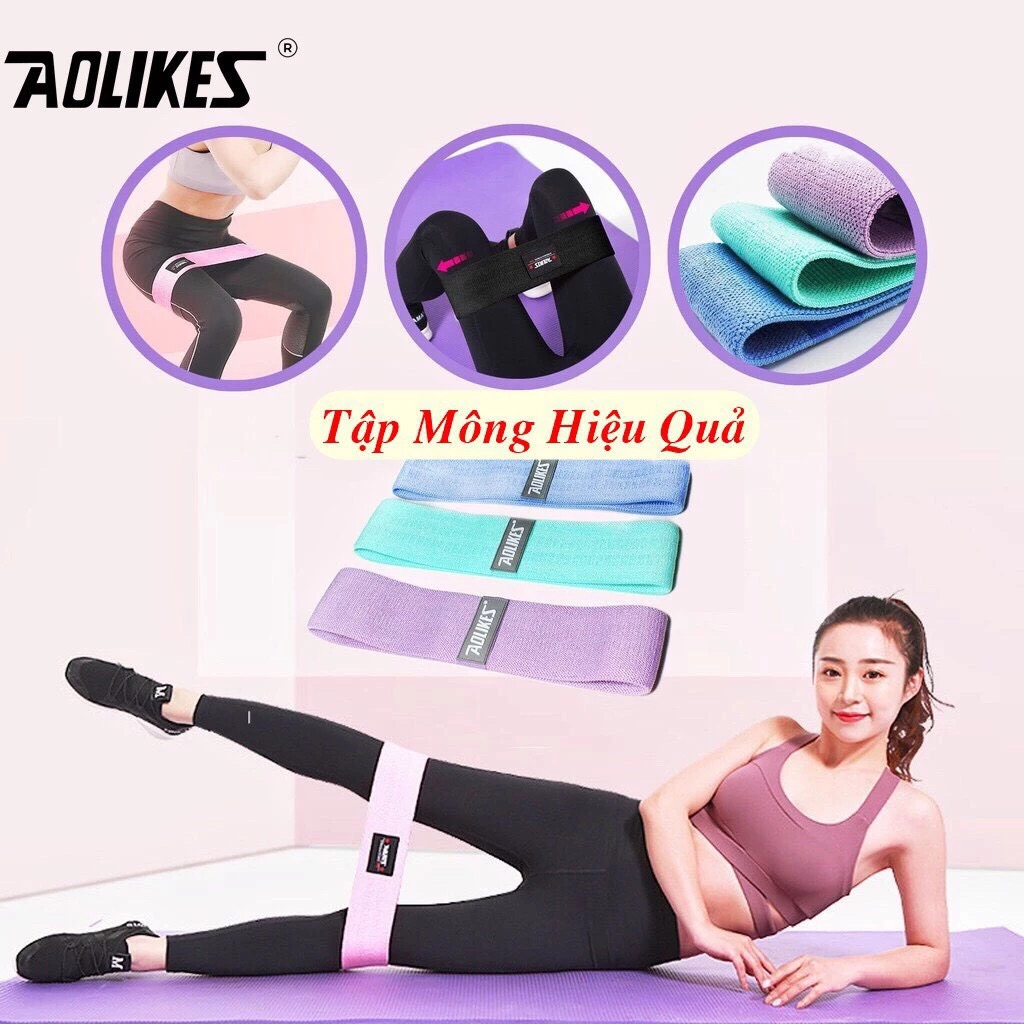 ￼Dây kháng lực tập gym Aolikes Dây tập mông chân miniband cho nữ giá rẻ BINSPORTS