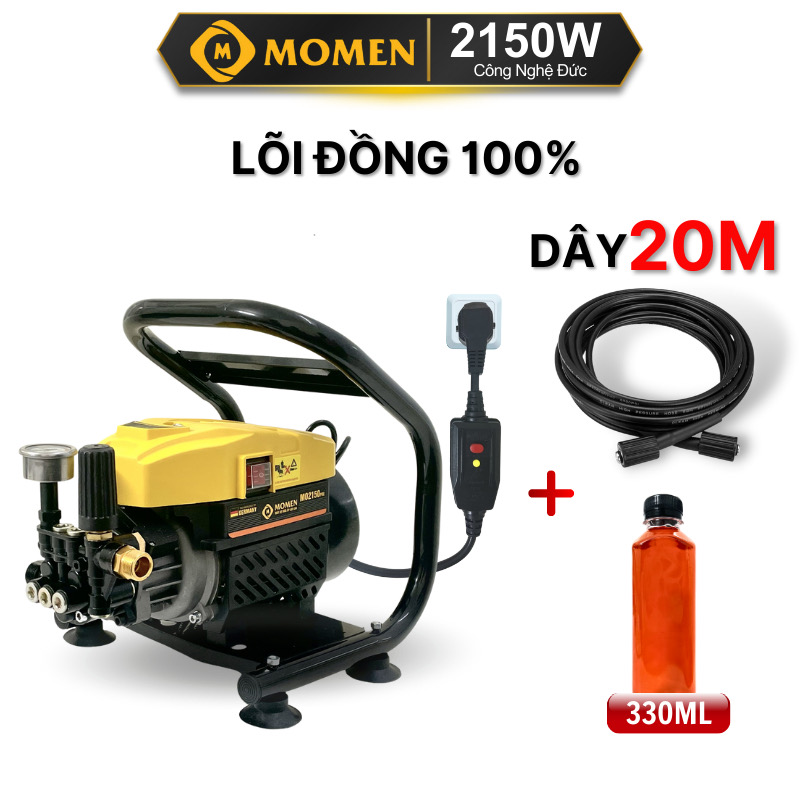 [LÕI ĐỒNG 100%] Máy rửa xe gia đình áp lực cao Mo2150pre - Rửa xe máy, xe ô tô, tưới cây, xịt rửa sân vườn rong rêu