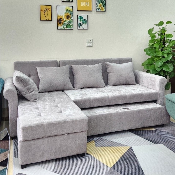 Ghế Sofa Giường Loại 2m4 HP69 Ghế Gấp Gọn Chắc Chắn Chịu Lực 800kg, Sofa Giường Chọn Màu Và Chất Liệu Tùy Ý Freeship HN