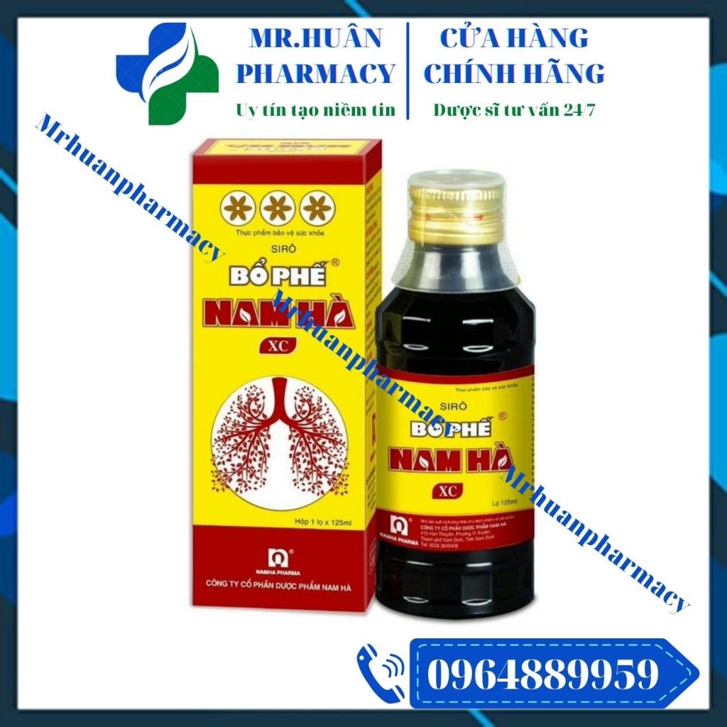 ￼Siro Bổ Phế Nam Hà 125ml - Giúp bổ phế, giảm ho, giảm đờm, giảm đau rát họng, khản tiếng do