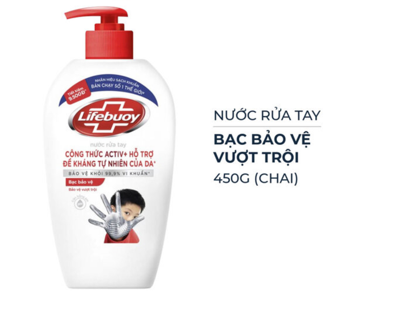 Nước Rửa Tay Lifebuoy Bạc Bảo Vệ Chai 450g