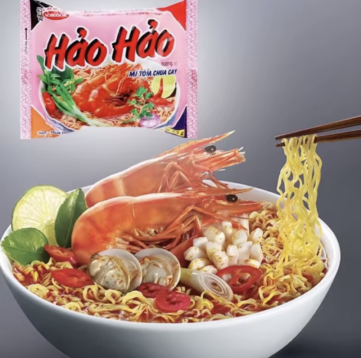 Thùng Mì Tôm hảo hảo chua cay- Mì Xào 30 Gói x 75g