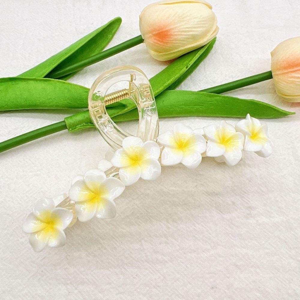 ￼Tiformen Plumeria Hoa Vuốt Tóc, Bohemia Kẹp Tóc Hoa Mùa Hè Vuốt Kẹp, Mũ Vintage Phong Cách Hàn Quốc Cua Cllip Đuôi Ngựa Kẹp Cá Mập Cô Gái