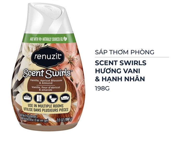 Sáp Thơm Phòng Renuzit Hương Vani & Hạnh Nhân 198g