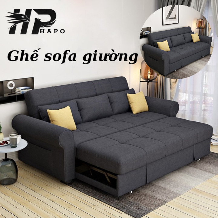 Ghế Sofa Giường Loại 1m9 H69 Gấp Gọn Khung Thép Chắc Chắn Chịu Lực 800kg, Sofa Bed Chọn Màu Và Chất Liệu Ghế