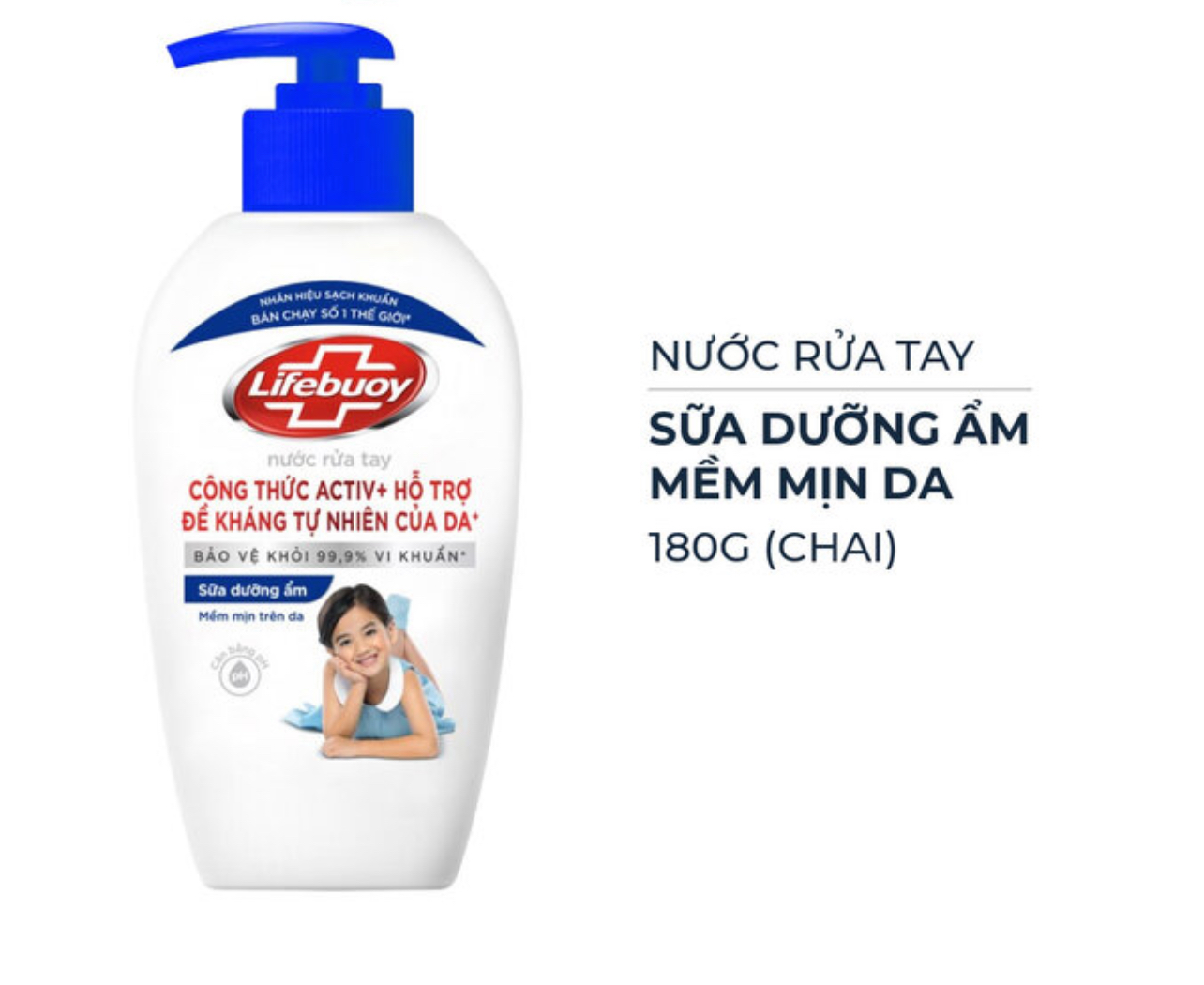 Nước Rửa Tay Lifebuoy Sữa Dưỡng Ẩm Chai 180g