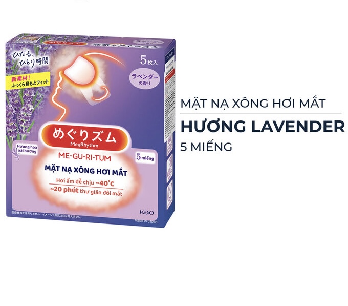 Mặt Nạ Xông Hơi Mắt MegRhythm Hương Lavender 5 Miếng