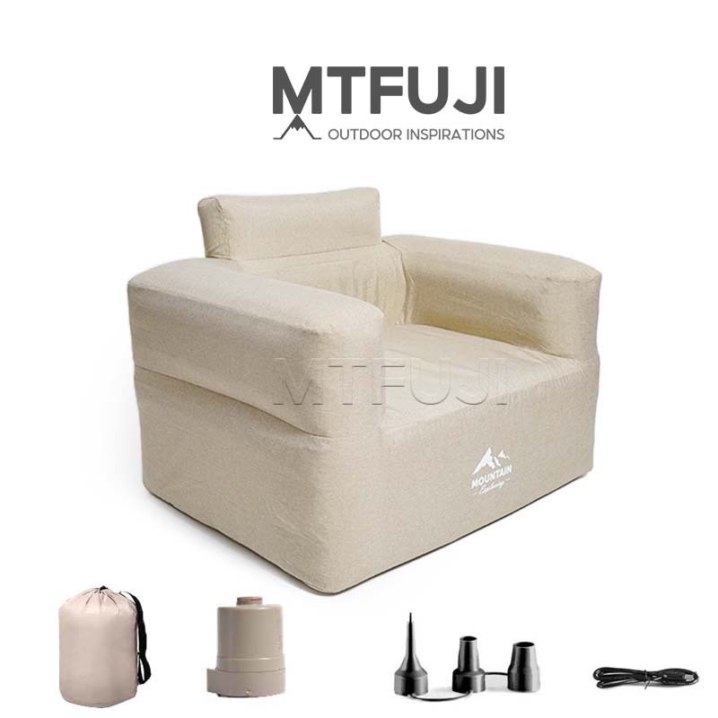 Mt.Fuji Sofa bơm hơi tự động Cắm trại ngoài trời Ghế vuông tích hợp máy bơm điện-100 * 80 * 76CM