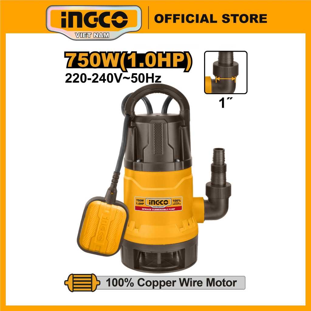 ￼Máy bơm chìm nước thải hút nước thải nước mưa INGCO SPD7508 750W 1.0HP chụp nhựa