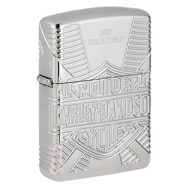 Bật lửa zippo armor Harley Davidson collectible 2022 cao cấp màu trắng chrome