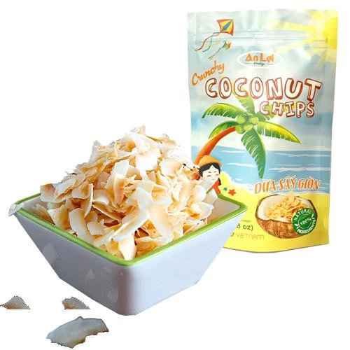 ￼DỪA SẤY GIÒN AN LỢI 80g (ĐẶC SẢN BẾN TRE) CRUNCHY COCONUT CHIPS