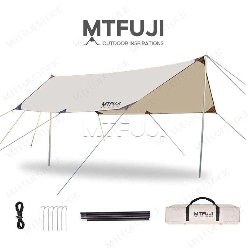 Mt.Fuji Lều tán ngoài trời phủ bạc Thiết bị cắm trại chống nắng và mưa -300 * 400 * 240cm