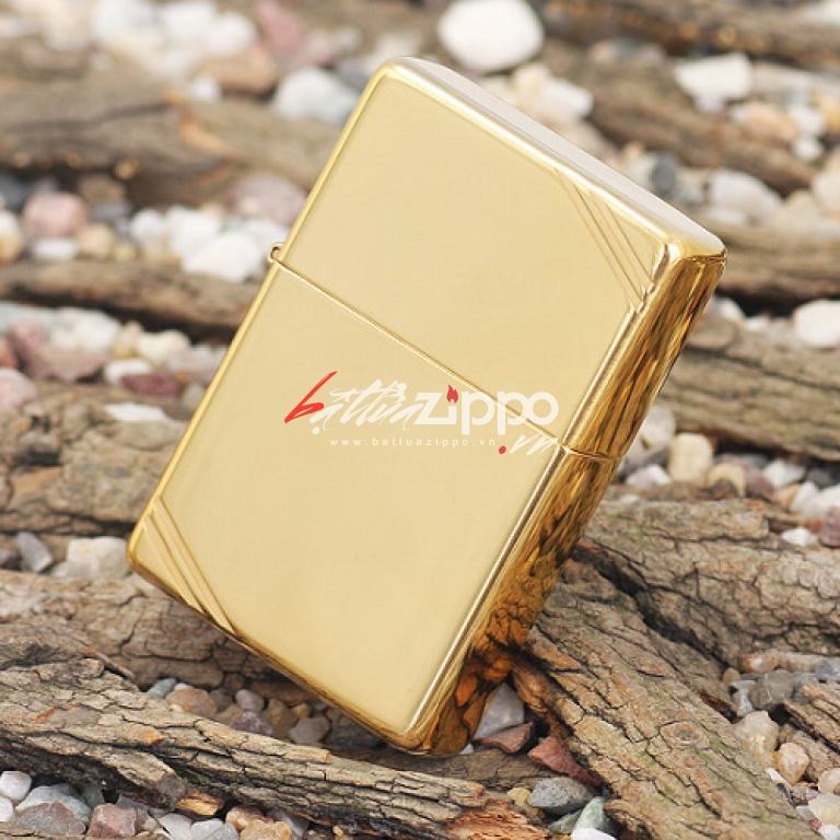 Bật Lửa Zippo 1937 Đồng Vàng Trơn Bóng Chặt Góc - SKU 270 – Zippo Vintage High Polish Brass - Zippo Vintage High Polished Brass