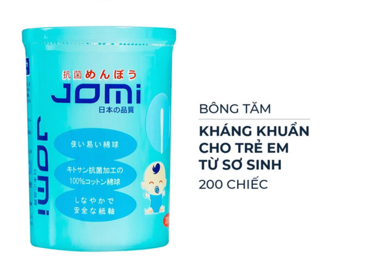 Bông Tăm Jomi Kháng Khuẩn Cho Trẻ Em Từ Sơ Sinh 200 Chiếc